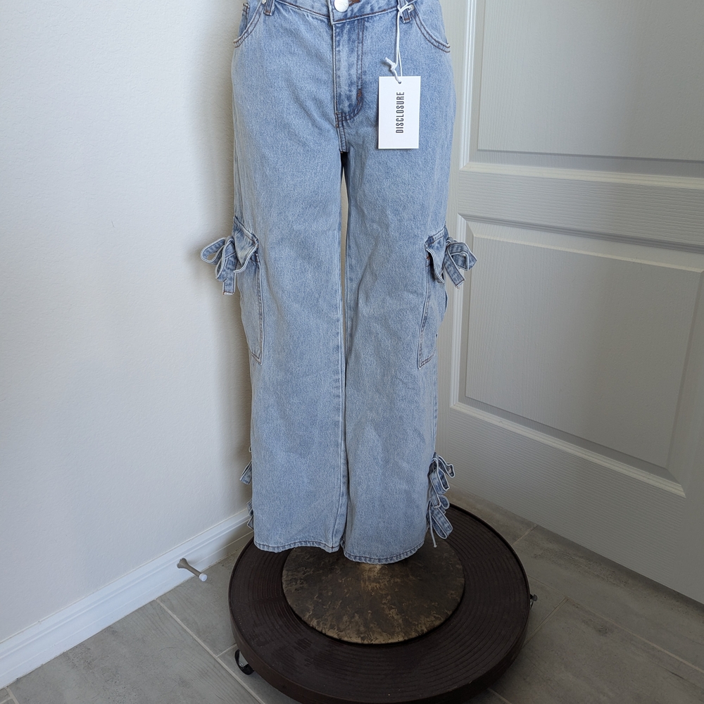 Light Blue Wide Leg Jeans - Picture 2 of 6